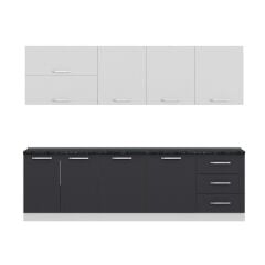 Minar 270 Cm Mutfak Dolabı Beyaz Antrasit 270-A1