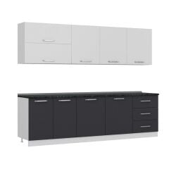 Minar 270 Cm Mutfak Dolabı Beyaz Antrasit 270-A1