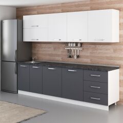 Minar 270 Cm Mutfak Dolabı Beyaz Antrasit 270-A1