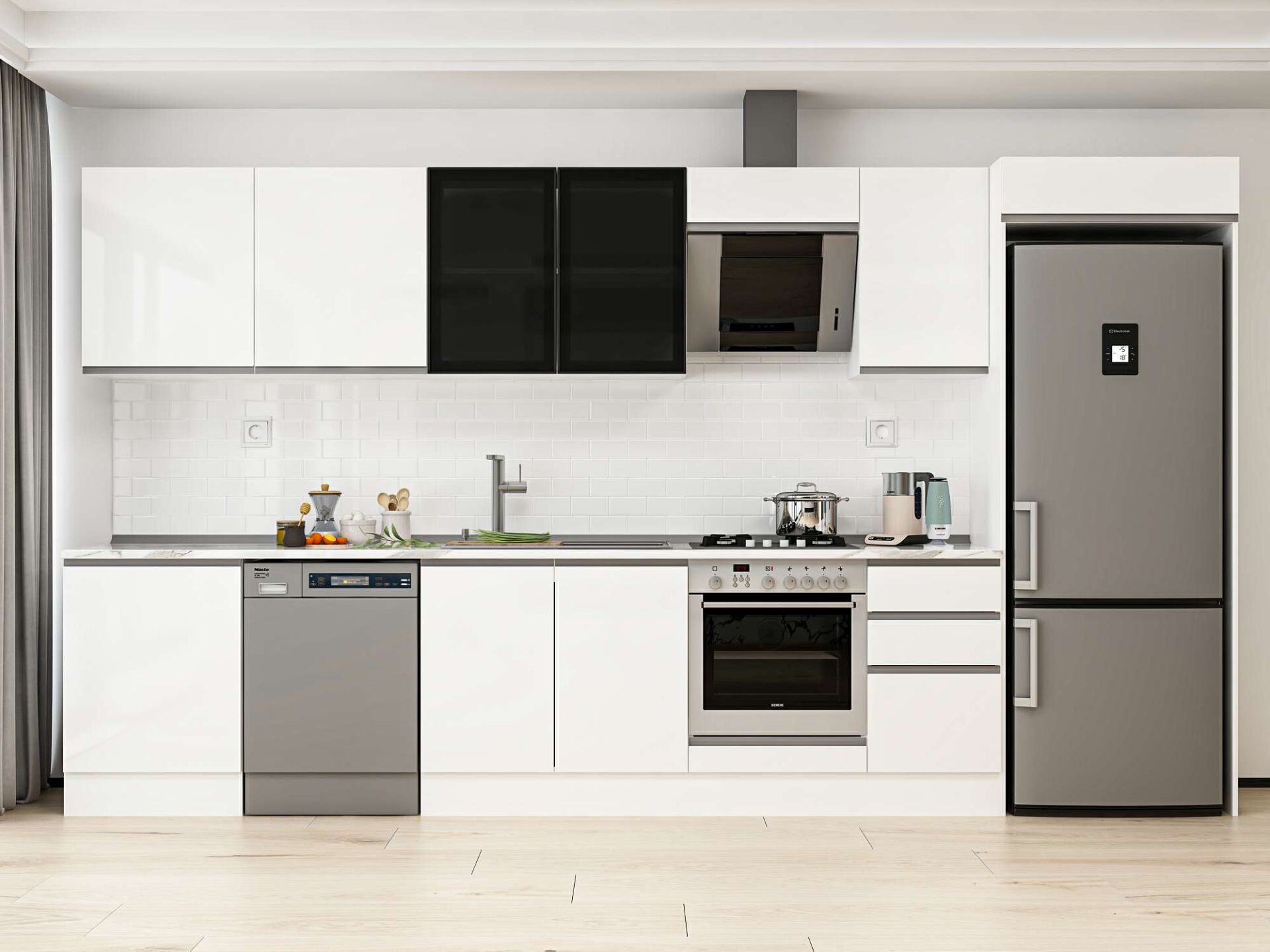 Alvinka 395X222 Cm High Gloss Mutfak Dolabı Mb-E90S60S45-3