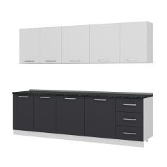 Minar 270 Cm Mutfak Dolabı Beyaz Antrasit 270-A2