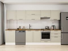 Alvinka 330X210 Cm Klasik Mebran Mutfak Dolabı M-E90S60S60-1 Mebran | Kumtaşı - Mdf