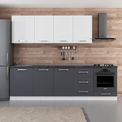 Minar 270 Cm Mutfak Dolabı Beyaz Antrasit 270-A3