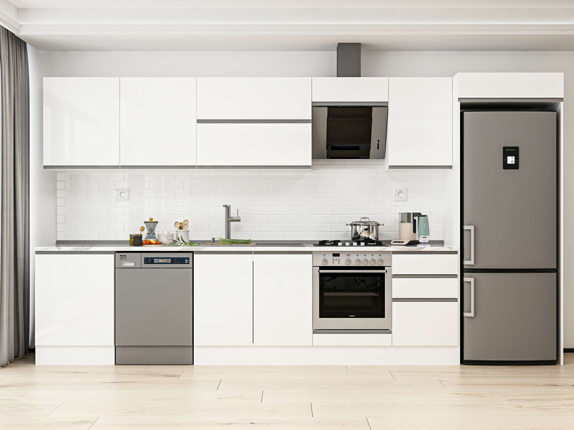 Alvinka 400X222 Cm High Gloss Mutfak Dolabı Mb-E90S60S50-2