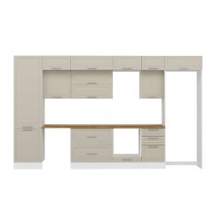 Alvinka 390X240 Cm Klasik Mebran Mutfak Dolabı Mbb-E80B60S50-2 Mebran | Kumtaşı - Suntalam