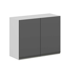 Alvinka Mutfak Modül Hg_J Üst 2Dk1R 90-H72Cm Dolap Beyaz Antrasit Mdf