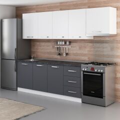 Minar 270 Cm Mutfak Dolabı Beyaz Antrasit 270-A4