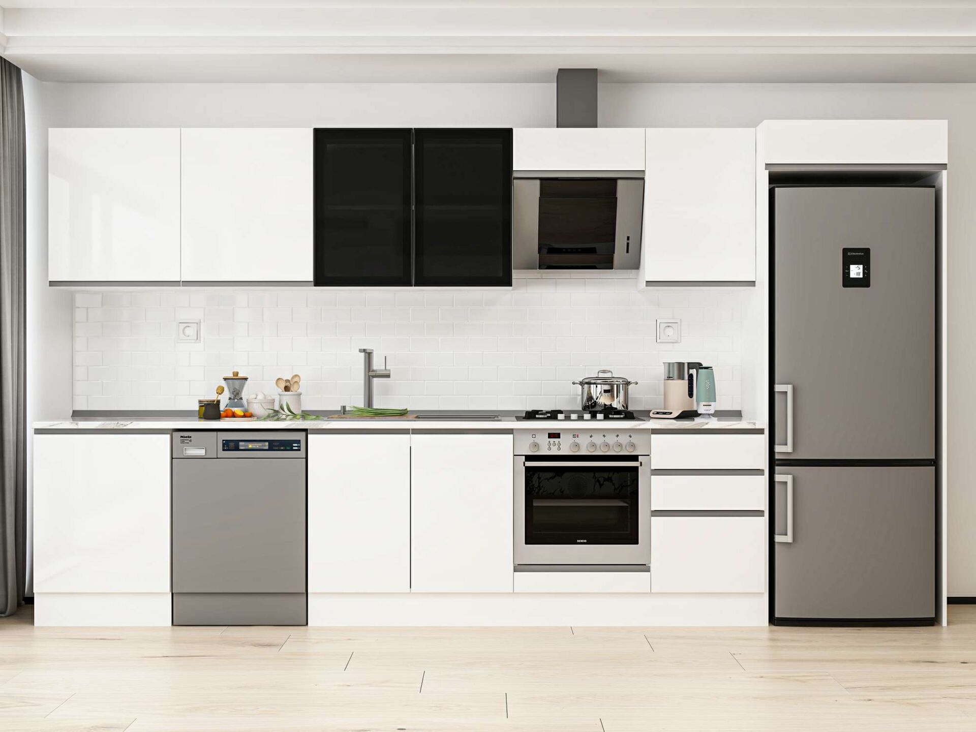 Alvinka 400X222 Cm High Gloss Mutfak Dolabı Mb-E90S60S50-3