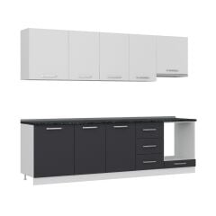 Minar 270 Cm Mutfak Dolabı Beyaz Antrasit 270-A5