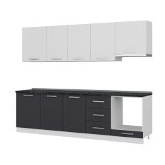 Minar 270 Cm Mutfak Dolabı Beyaz Antrasit 270-A5