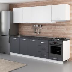 Minar 270 Cm Mutfak Dolabı Beyaz Antrasit 270-A5