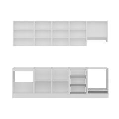 Minar 270 Cm Mutfak Dolabı Beyaz Antrasit 270-A5