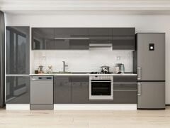 Alvinka 330X210 Cm High Gloss Mutfak Dolabı Mb-E90B60S60-1 High Gloss | Antrasit - Suntalam