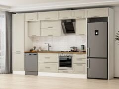 Alvinka 390X240 Cm Klasik Mebran Mutfak Dolabı Mbb-E80B60S50-2 Mebran | Kumtaşı - Mdf