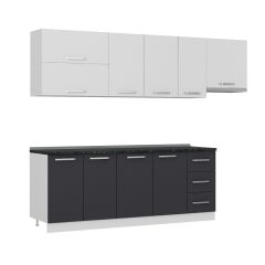 Minar 270 Cm Mutfak Dolabı Beyaz Antrasit 270-A7