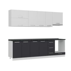 Minar 270 Cm Mutfak Dolabı Beyaz Antrasit 270-A8