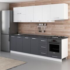 Minar 270 Cm Mutfak Dolabı Beyaz Antrasit 270-A8