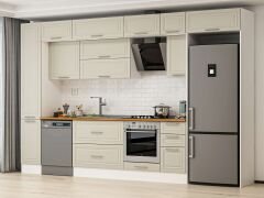 Alvinka 360X240 Cm Klasik Mebran Mutfak Dolabı Beyaz Beyaz Mbb-E80B40S40-2