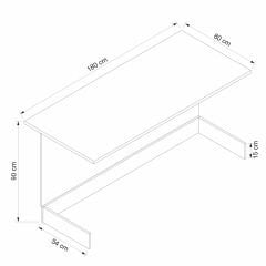 Mutfak Ada Modül 180Cm Beyaz - Mermer Tezgah Mdf