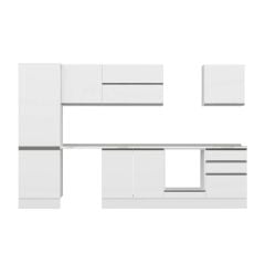 Alvinka 330X210 Cm High Gloss Mutfak Dolabı Mb-E90B60S60-2 High Gloss | Beyaz - Mdf