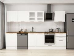 Alvinka 330X210 Cm Klasik Mebran Mutfak Dolabı M-E90S60S60-3 Mebran | Beyaz - Suntalam