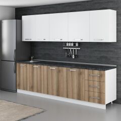 Minar 270 Cm Mutfak Dolabı Beyaz Dore 270-D2