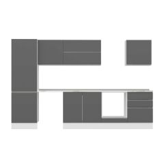 Alvinka 330X210 Cm High Gloss Mutfak Dolabı Mb-E90B60S60-2 High Gloss | Antrasit - Suntalam