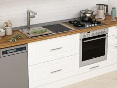 Alvinka 390X240 Cm Klasik Mebran Mutfak Dolabı Beyaz Beyaz Mbb-E80B60S50-3 Mebran | Beyaz - Mdf