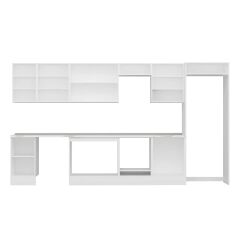 Alvinka 395X222 Cm Klasik Mebran Mutfak Dolabı Mb-E90S45S60-2 Mebran | Beyaz - Suntalam