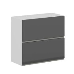 Alvinka Mutfak Modül Hg_J Üst 2Yk1R 80-H72Cm Dolap Beyaz Antrasit Mdf