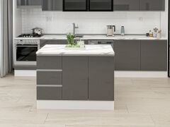 Alvinka 120 Cm Hg_J Ada Mutfak Dolabı Beyaz Antrasit Suntalam