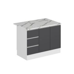 Alvinka 120 Cm Hg_J Ada Mutfak Dolabı Beyaz Antrasit Suntalam