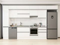 Alvinka 380X240 Cm High Gloss Mutfak Dolabı Mbb-E80B40S60-1 High Gloss | Beyaz - Mdf