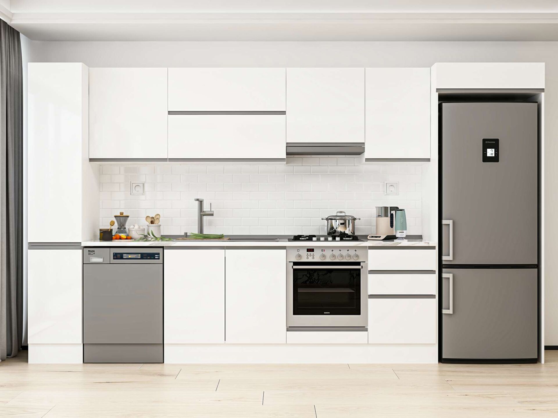 Alvinka 380X222 Cm High Gloss Mutfak Dolabı Mbb-E90B40S50-1