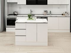 Alvinka 120 Cm Hg_J Ada Mutfak Dolabı Beyaz Beyaz Mdf