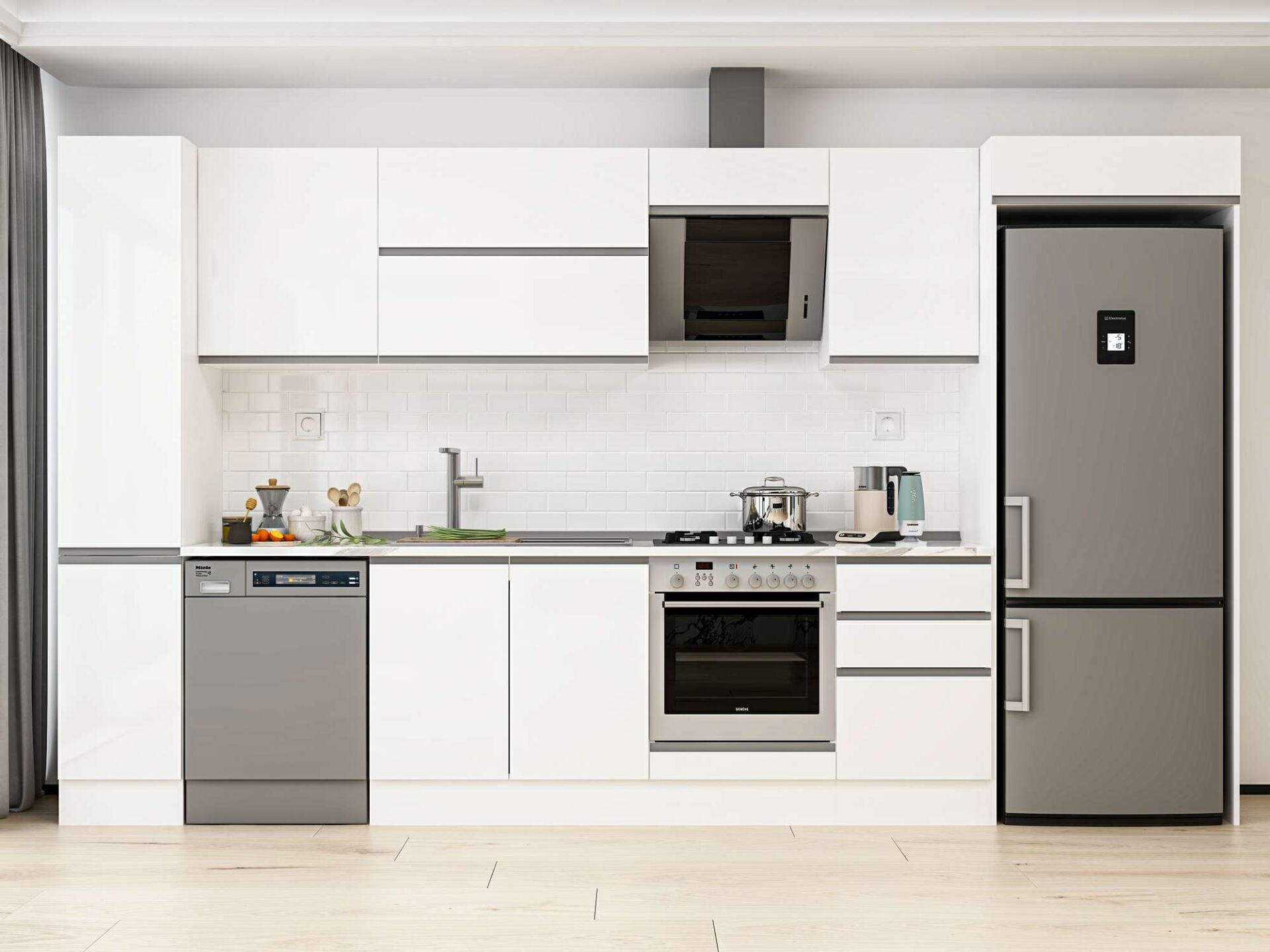 Alvinka 380X222 Cm High Gloss Mutfak Dolabı Mbb-E90B40S50-2