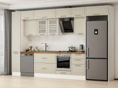 Alvinka 370X240 Cm Klasik Mebran Mutfak Dolabı Beyaz Beyaz Mbb-E80B40S50-3