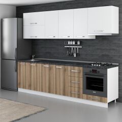 Minar 270 Cm Mutfak Dolabı Beyaz Dore 270-D8