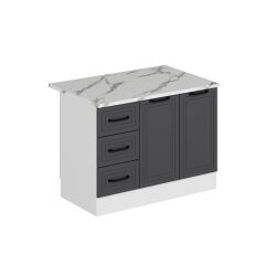 Alvinka 120 Cm Mbr_A Ada Mutfak Dolabı Beyaz Antrasit Mdf