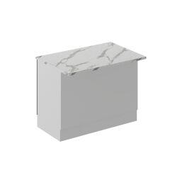 Alvinka 120 Cm Mbr_A Ada Mutfak Dolabı Beyaz Antrasit Mdf