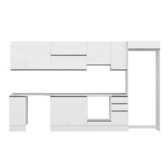 Alvinka 360X222 Cm High Gloss Mutfak Dolabı Mb-E80S40S40-1 High Gloss | Beyaz - Mdf