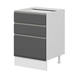 Alvinka Mutfak Modül Hg_J Alt 3Ç1B2K 60Cm Dolap Beyaz Antrasit