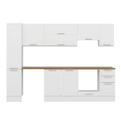 Alvinka 290X210 Cm Klasik Mebran Mutfak Dolabı Mb-E90B40S40-1 Mebran | Beyaz - Mdf
