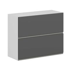 Alvinka Mutfak Modül Hg_J Üst 2Yk1R 90-H72Cm Dolap Beyaz Antrasit Suntalam