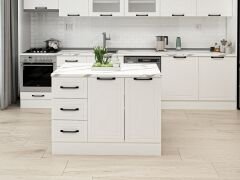 Alvinka 120 Cm Mbr_A Ada Mutfak Dolabı Beyaz Beyaz Mdf