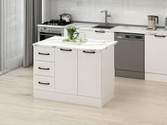 Alvinka 120 Cm Mbr_A Ada Mutfak Dolabı Beyaz Beyaz Mdf