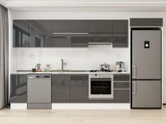 Alvinka 360X222 Cm High Gloss Mutfak Dolabı Mb-E80S40S40-1 High Gloss | Antrasit - Mdf