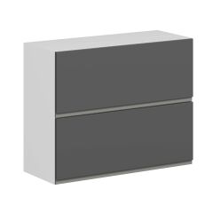 Alvinka Mutfak Modül Hg_J Üst 2Yk1R 90-H72Cm Dolap Beyaz Antrasit Mdf