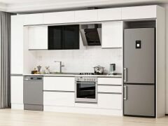 Alvinka 380X240 Cm High Gloss Mutfak Dolabı Mbb-E80B40S60-3 High Gloss | Beyaz - Suntalam