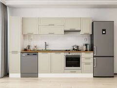 Alvinka 290X210 Cm Klasik Mebran Mutfak Dolabı Mb-E90B40S40-1 Mebran | Kumtaşı - Mdf